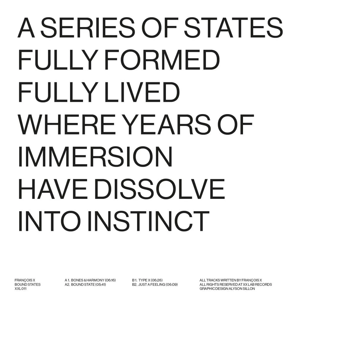 Обратная сторона обложки — François X — Bound States EP