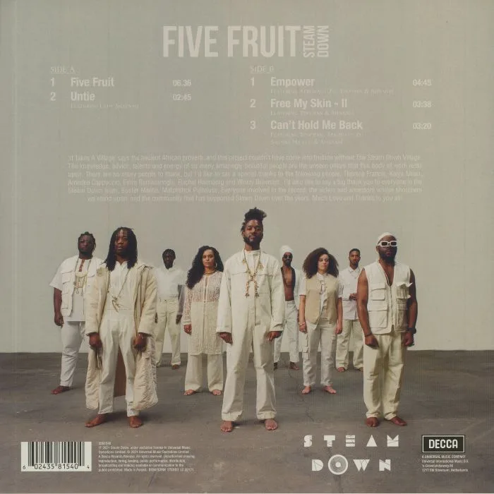 Обратная сторона обложки — STEAM DOWN — Five Fruit