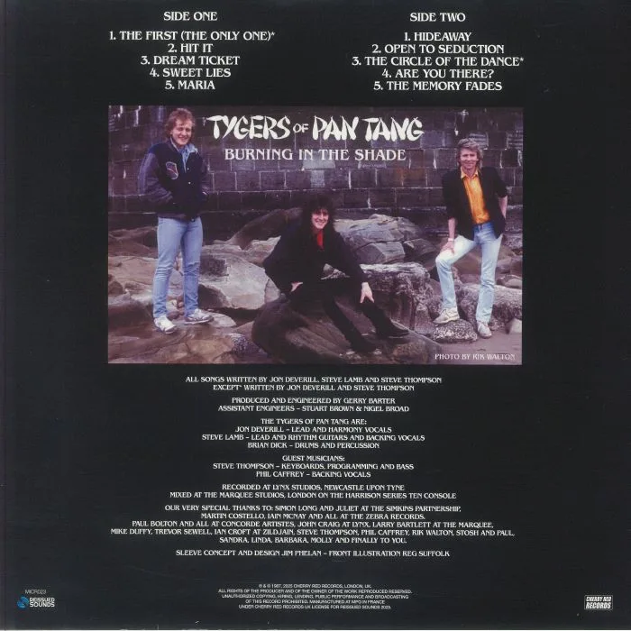 Back cover — TYGERS OF PAN TANG — Burning In The Shade (reissue)