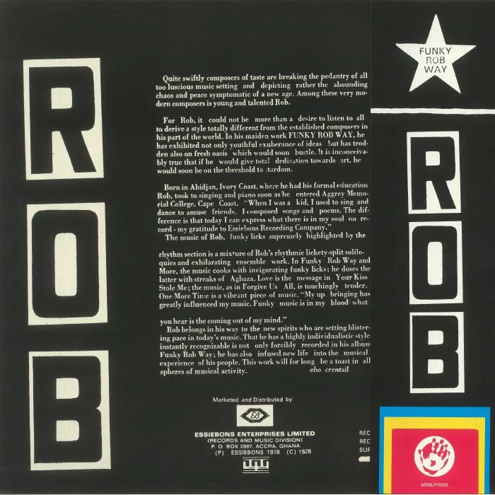 Back cover — ROB — Rob (Record Store Day RSD 2022)