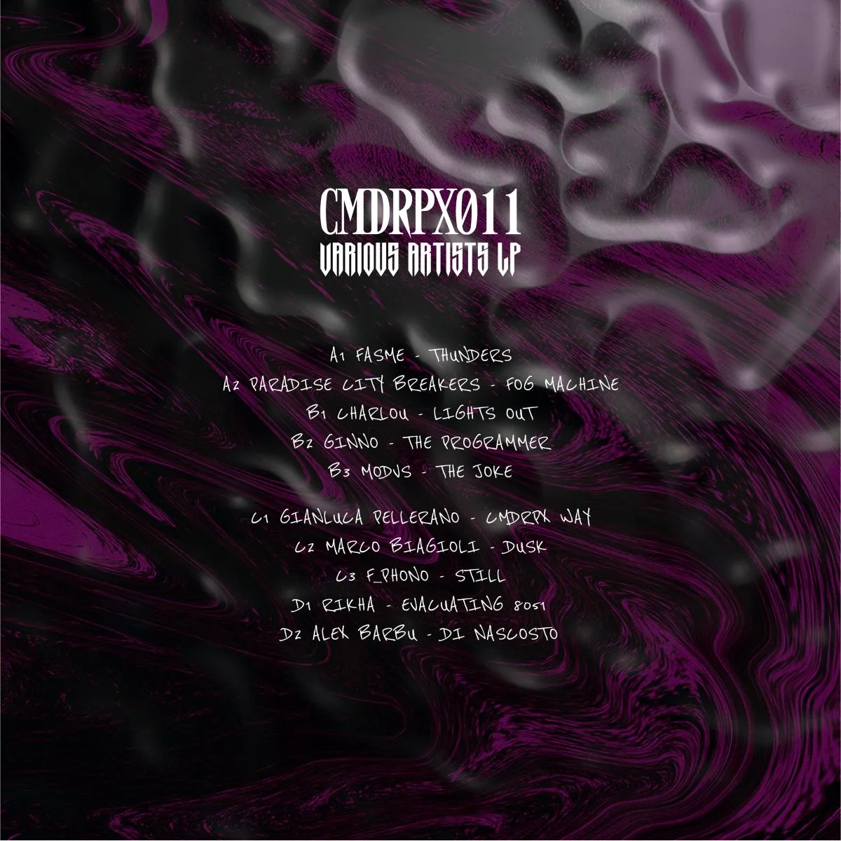 Обратная сторона обложки — Various — CMDRPX011 LP 2x12"