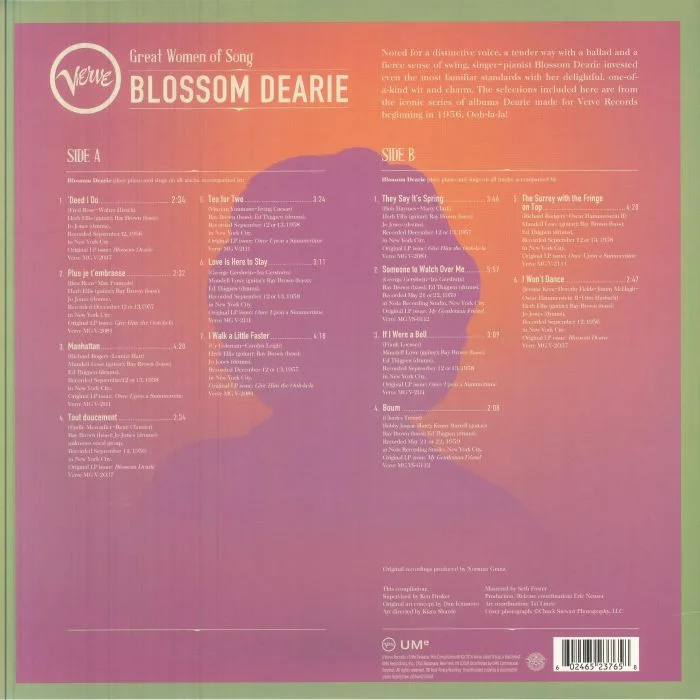 Back cover — Blossom DEARIE — Great Women Of Song