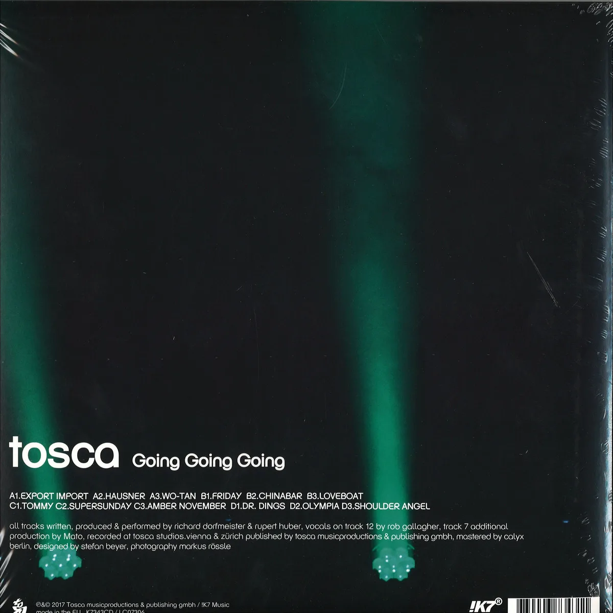 Back cover — Tosca — Going Going Going 2x12"