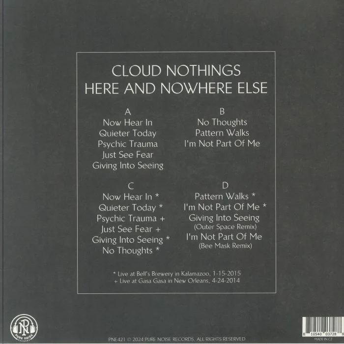 Back cover — CLOUD NOTHINGS — Here & Nowhere Else (10th Anniversary Edition)