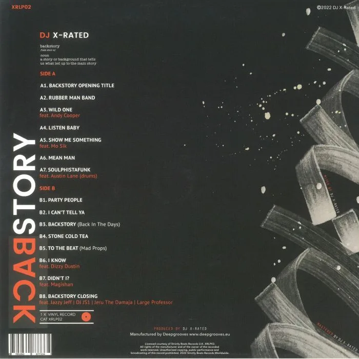 Back cover — DJ X RATED — Backstory