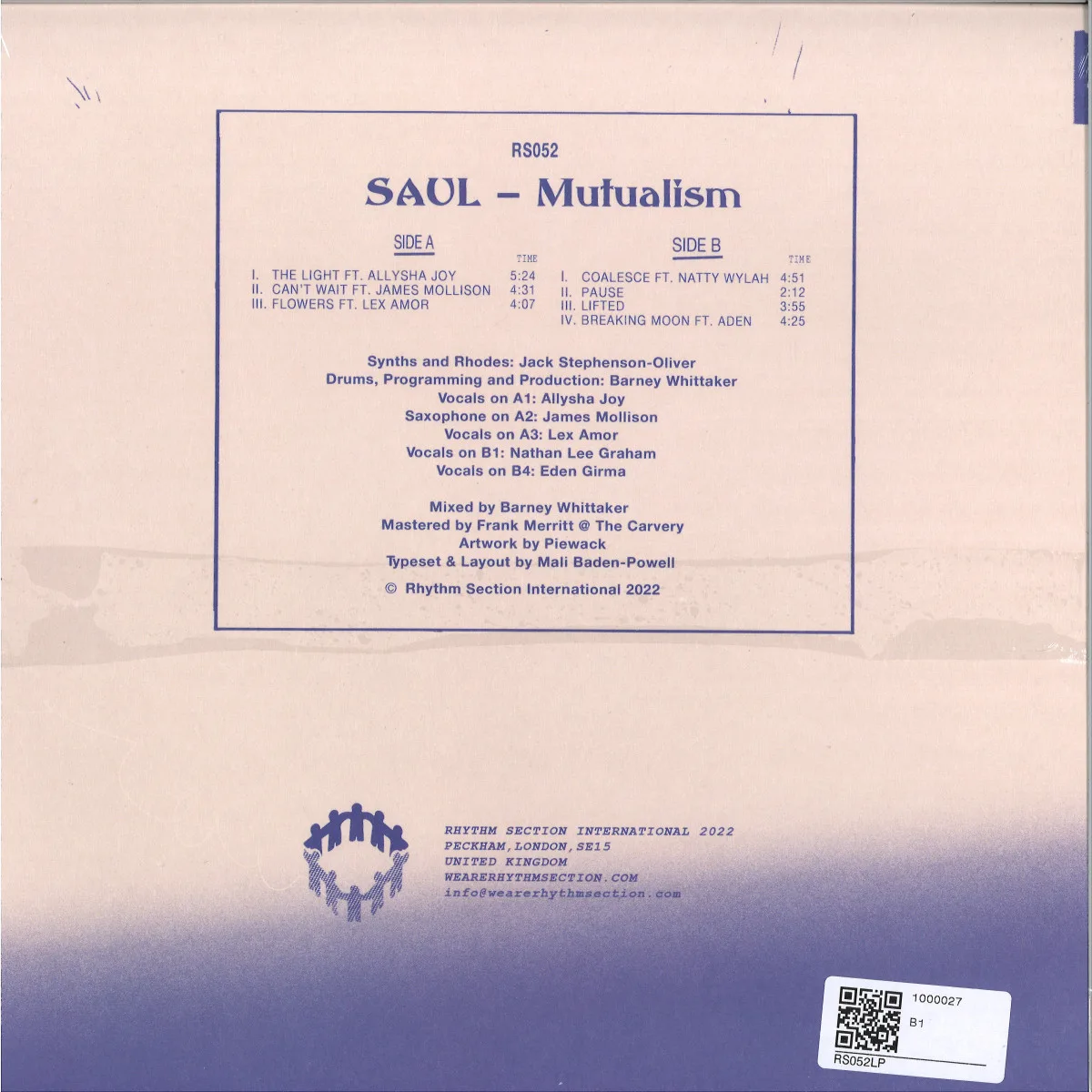 Back cover — Saul — Mutualism EP