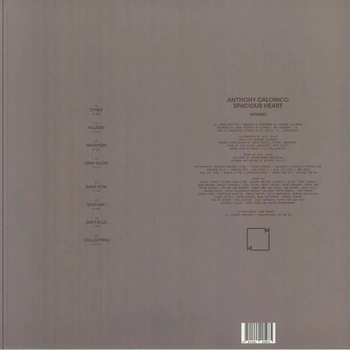 Back cover — Anthony CALONICO — Spacious Heart