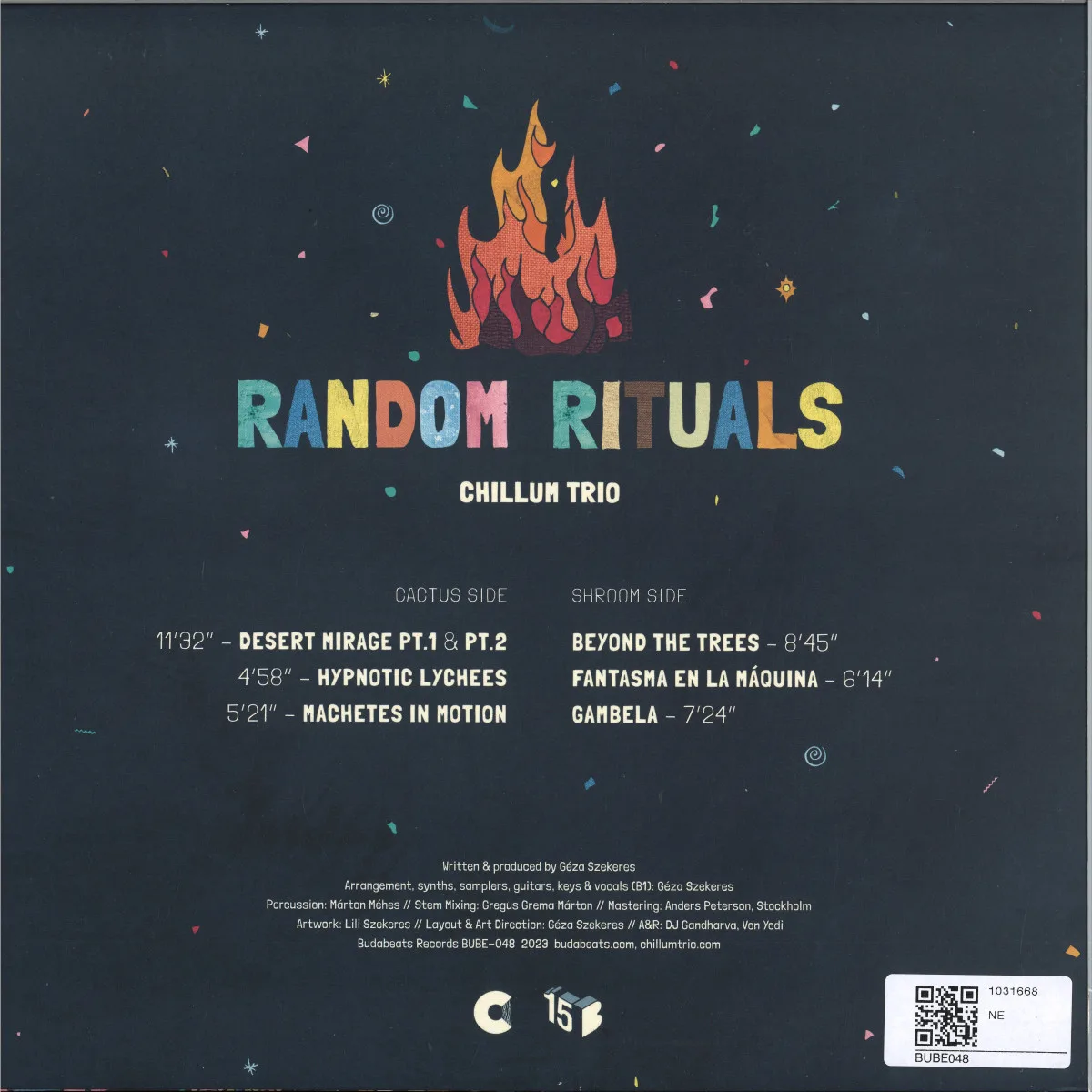 Back cover — Chillum Trio — RANDOM RITUALS LP