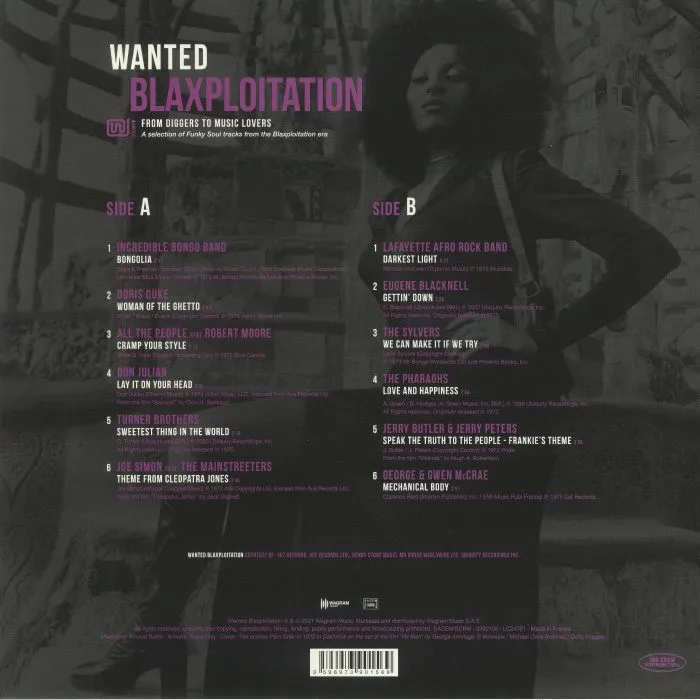 Обратная сторона обложки — VARIOUS — Wanted Blaxploitation