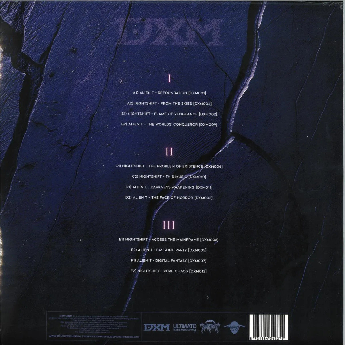 Обратная сторона обложки — Various — Phase One, Lux in Tenebris, The Album LP 3x12"