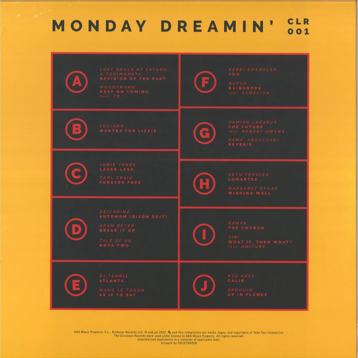 Обратная сторона обложки — Various — Monday Dreamin' LP (5x12")