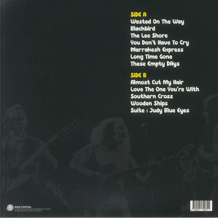 Обратная сторона обложки — CROSBY STILLS & NASH — Unplugged In Tokyo: Live At The Budokan Hall 22nd April '91