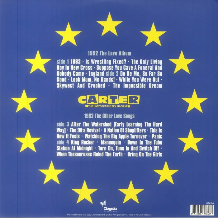 Обратная сторона обложки — CARTER THE UNSTOPPABLE SEX MACHINE — 1992: The Love Album
