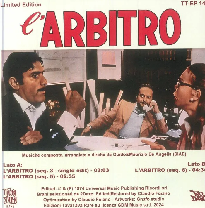 Back cover — GUIDO & MAURIZIO DE ANGELIS — L'Arbitro