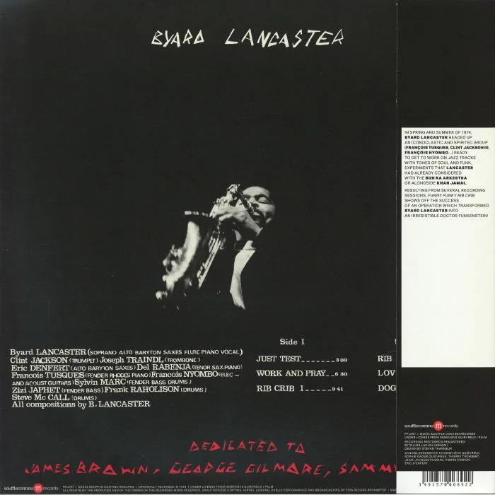 Back cover — Byard LANCASTER — Funny Funky Rib Crib (remastered)