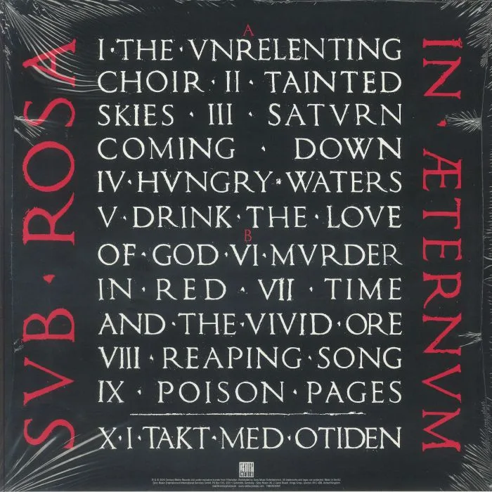 Обратная сторона обложки — TRIBULATION — Sub Rosa In Aeternum