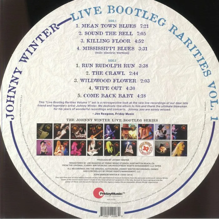 Обратная сторона обложки — Johnny WINTER — Live Bootleg Rarities Volume 1 (reissue)