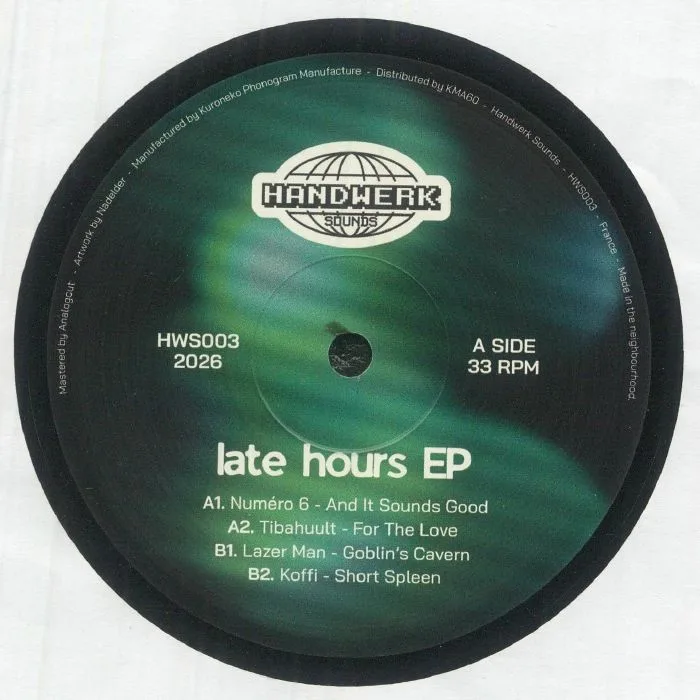 Front cover — NUMERO 6 / TIBAHUULT / LAZER MAN / KOFFI — Late Hours EP