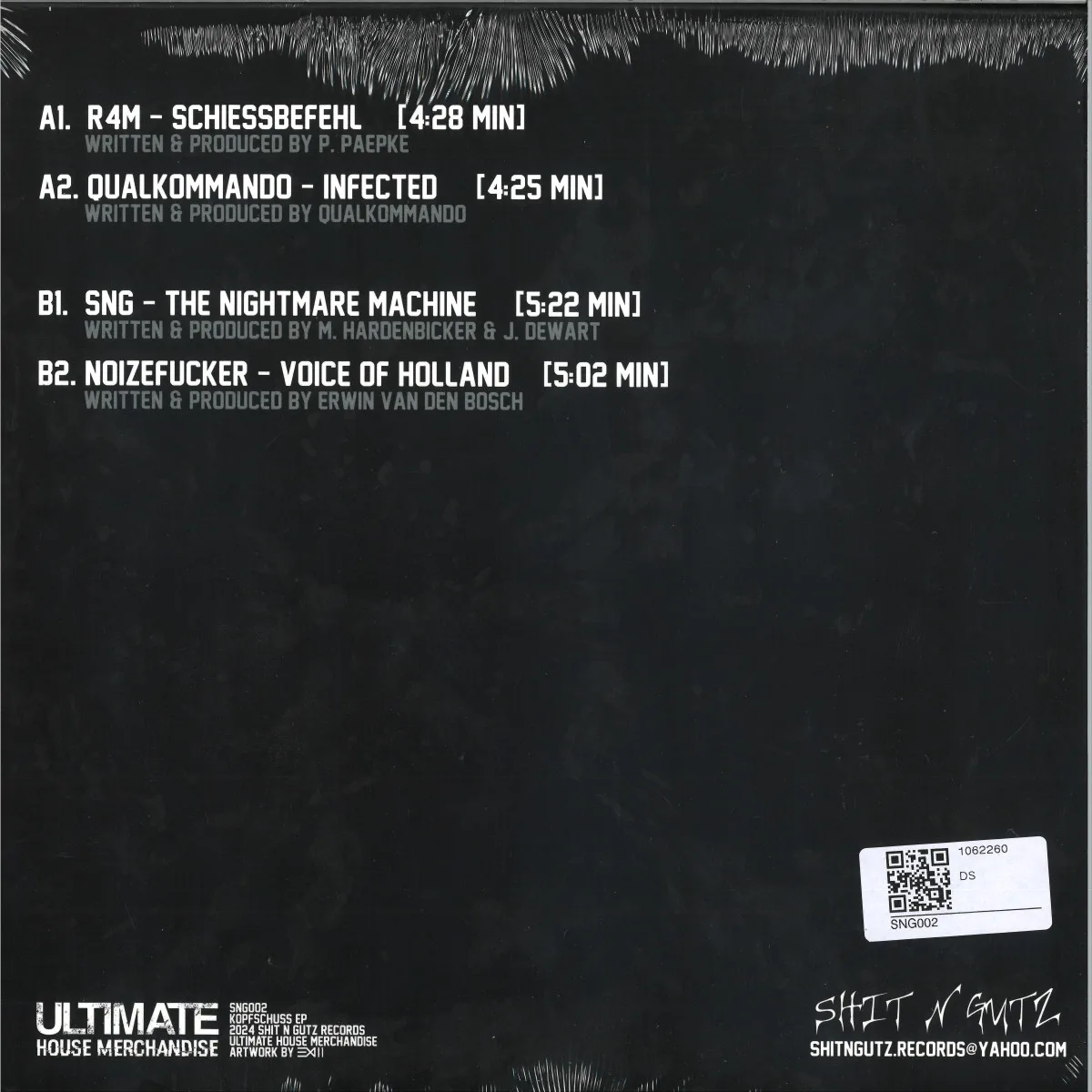 Back cover — Shitngutz — Kopfschuss EP