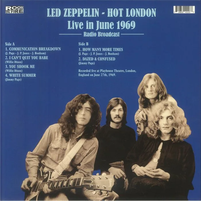 Back cover — LED ZEPPELIN — Hot London: Live In June 1969