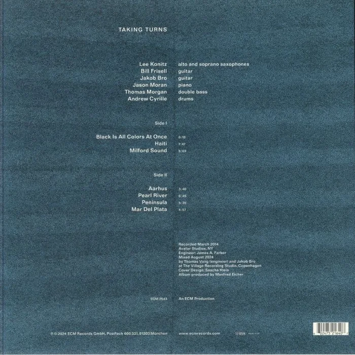 Back cover — Jakob BRO — Taking Turns