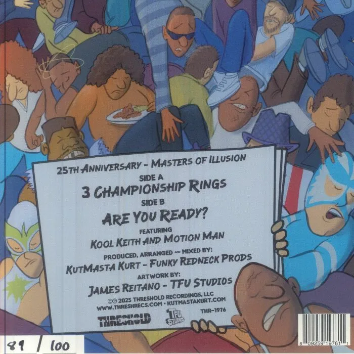 Back cover — KUTMASTA KURT feat KOOL KEITH & MOTION MAN — Masters Of Illusion: 3 Championship Rings