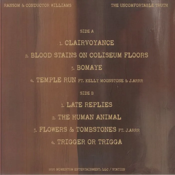 Back cover — RANSOM / CONDUCTOR WILLIAMS — The Uncomfortable Truth