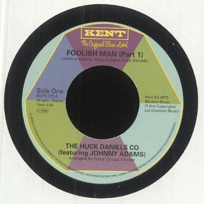 Front cover — The HUCK DANIELS CO feat JOHNNY ADAMS — Foolish Man (reissue)