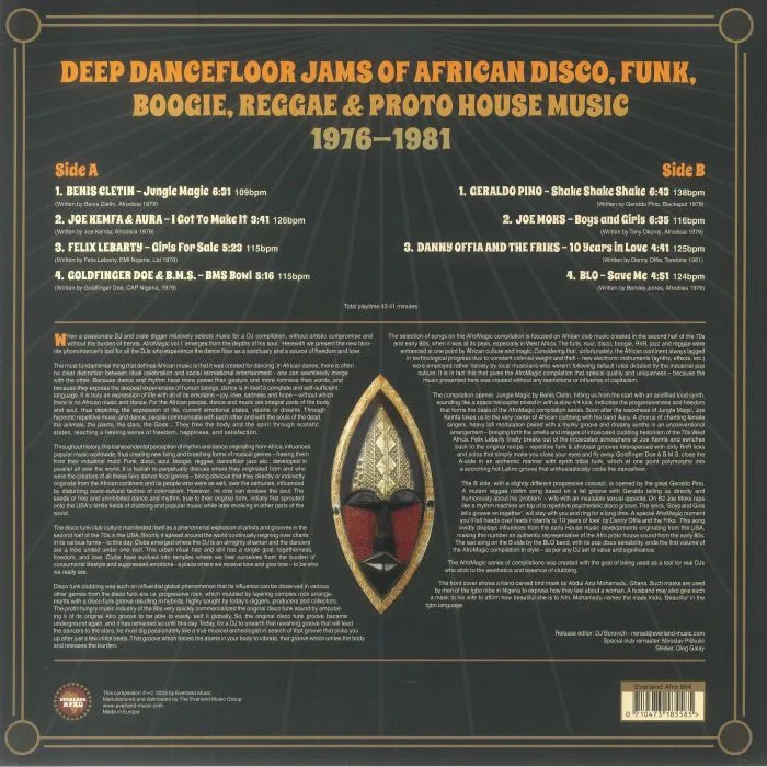 Обратная сторона обложки — VARIOUS — Afromagic Vol 1: Hypnotic Grooves & Ecstatic Moves 1976-1981