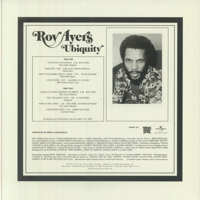 Back cover — ROY AYERS UBIQUITY — Change Up The Groove (remastered)