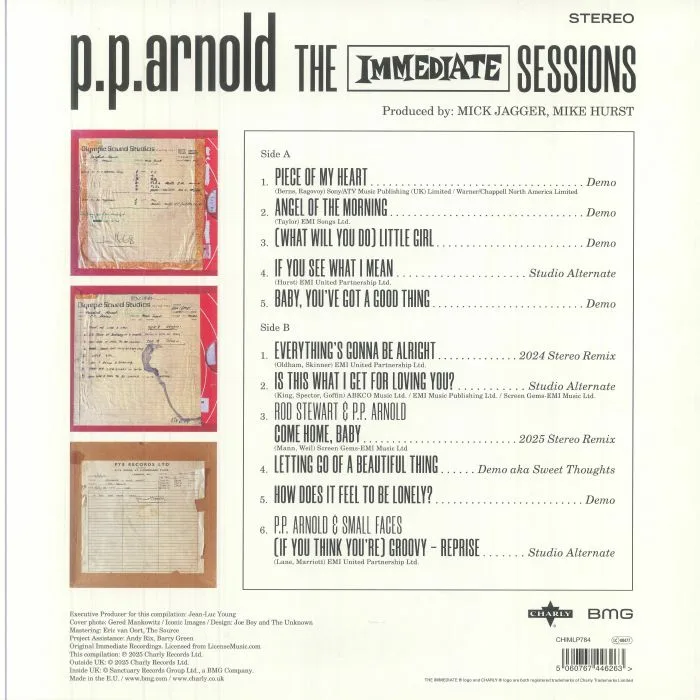 Back cover — PP ARNOLD — The Immediate Sessions (Immediate 60th Anniversary Edition)