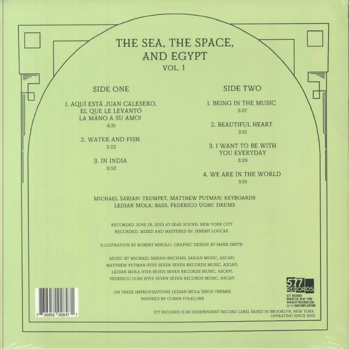 Back cover — Michael SARIAN / MATTHEW PUTMAN / LEDIAN MOLA / FEDERICO UGHI — The Sea The Space & Egypt Vol 1