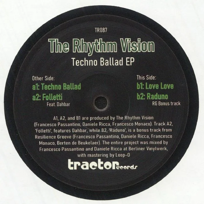Back cover — The RHYTHM VISION — Techno Ballad EP