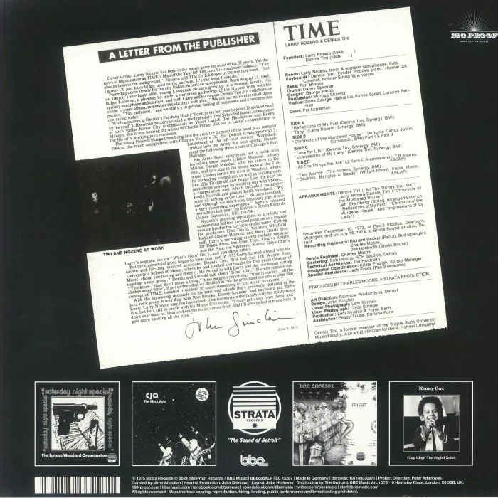 Обратная сторона обложки — Larry NOZERO feat DENNIS TINI — Time (remastered)