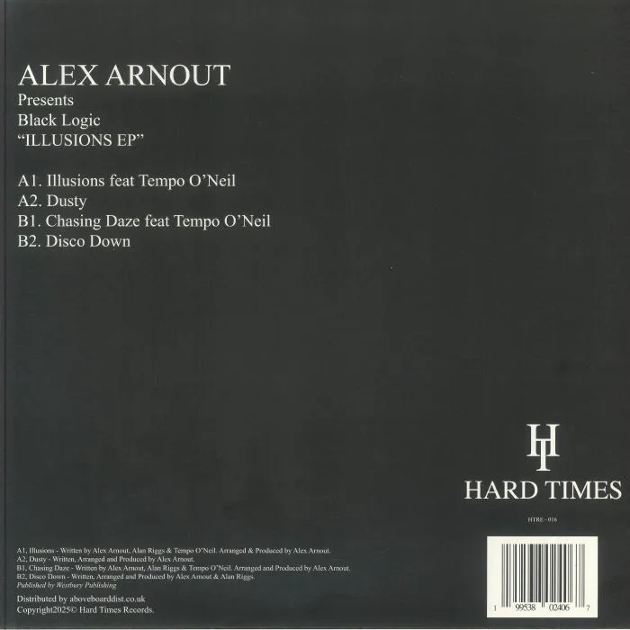 Обратная сторона обложки — Alex ARNOUT presents BLACK LOGIC — Illusions EP