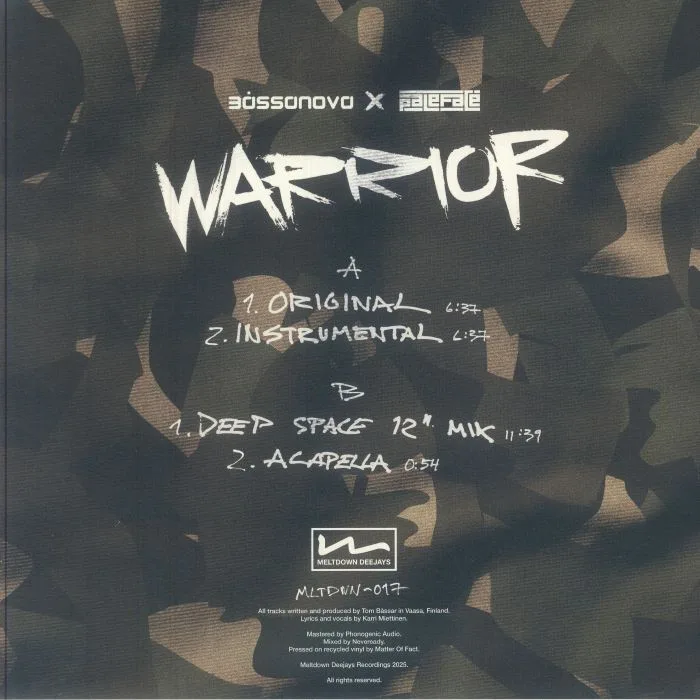 Обратная сторона обложки — BASSANOVA — Warrior