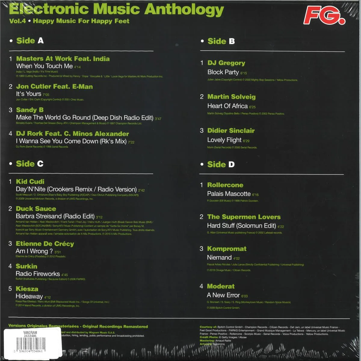 Обратная сторона обложки — VARIOUS — ELECTRONIC MUSIC ANTHOLOGY 04 - HAPPY MUSIC FOR HAPPY F LP 2x12"