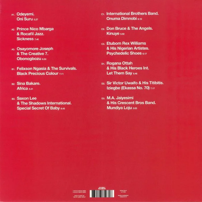 Back cover — Duncan BROOKER / VARIOUS — Nigeria 70: No Wahala Highlife Afro Funk & Juju 1973-1987