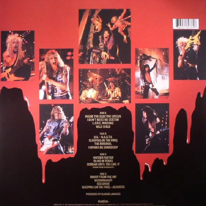 Back cover — WASP — Live In The Raw