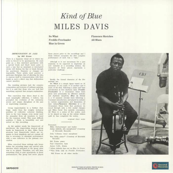 Обратная сторона обложки — Miles DAVIS — Kind Of Blue (reissue)