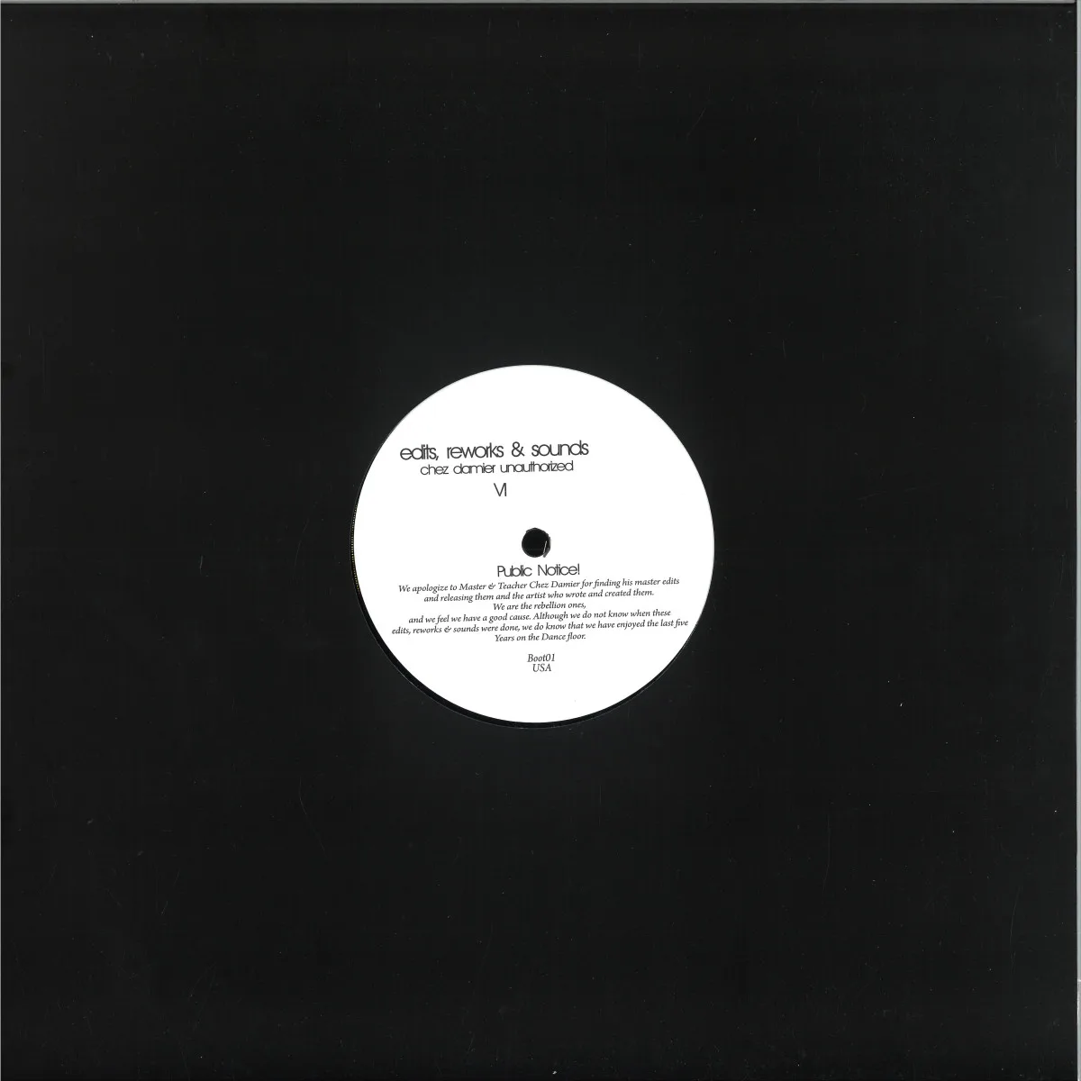Back cover — Unknown — Edits, Reworks & Sounds - Chez Damier Unauthorized