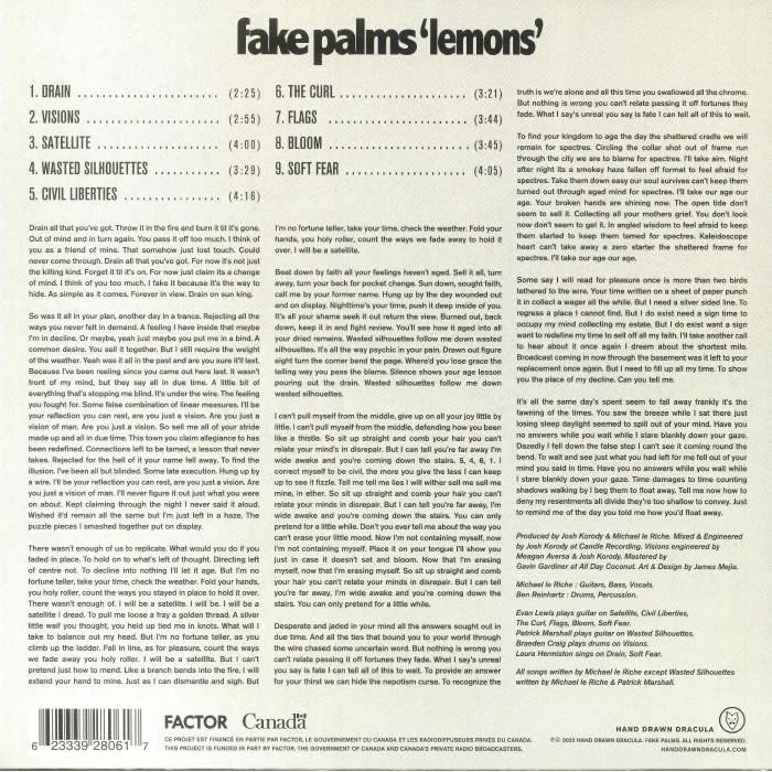 Обратная сторона обложки — FAKE PALMS — Lemons