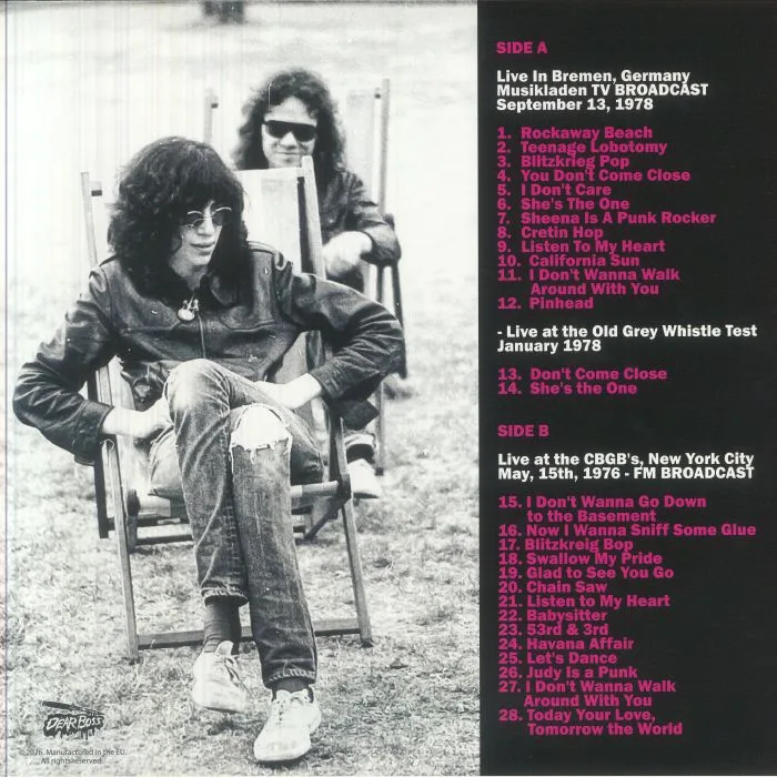 Обратная сторона обложки — RAMONES — Generatin' Steam Heat