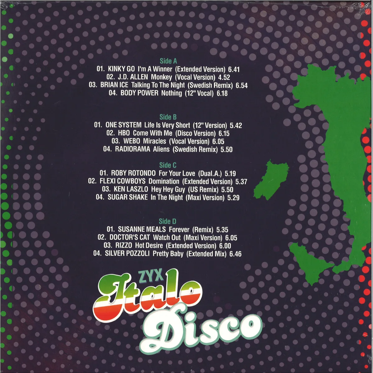 Back cover — Various — ZYX Italo Disco: Best Of Vol. 4 (2x12")
