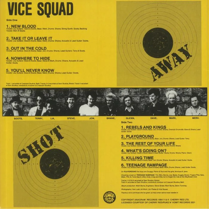 Back cover — VICE SQUAD — Shot Away (reissue)