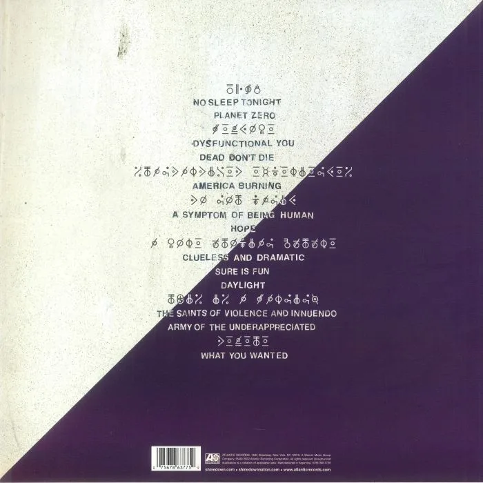 Back cover — SHINEDOWN — Planet Zero