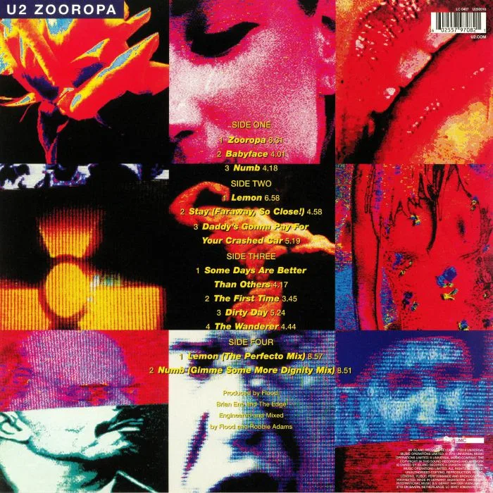 Обратная сторона обложки — U2 — Zooropa (remastered)