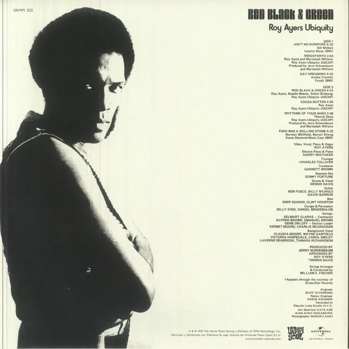 Обратная сторона обложки — ROY AYERS UBIQUITY — Red Black & Green