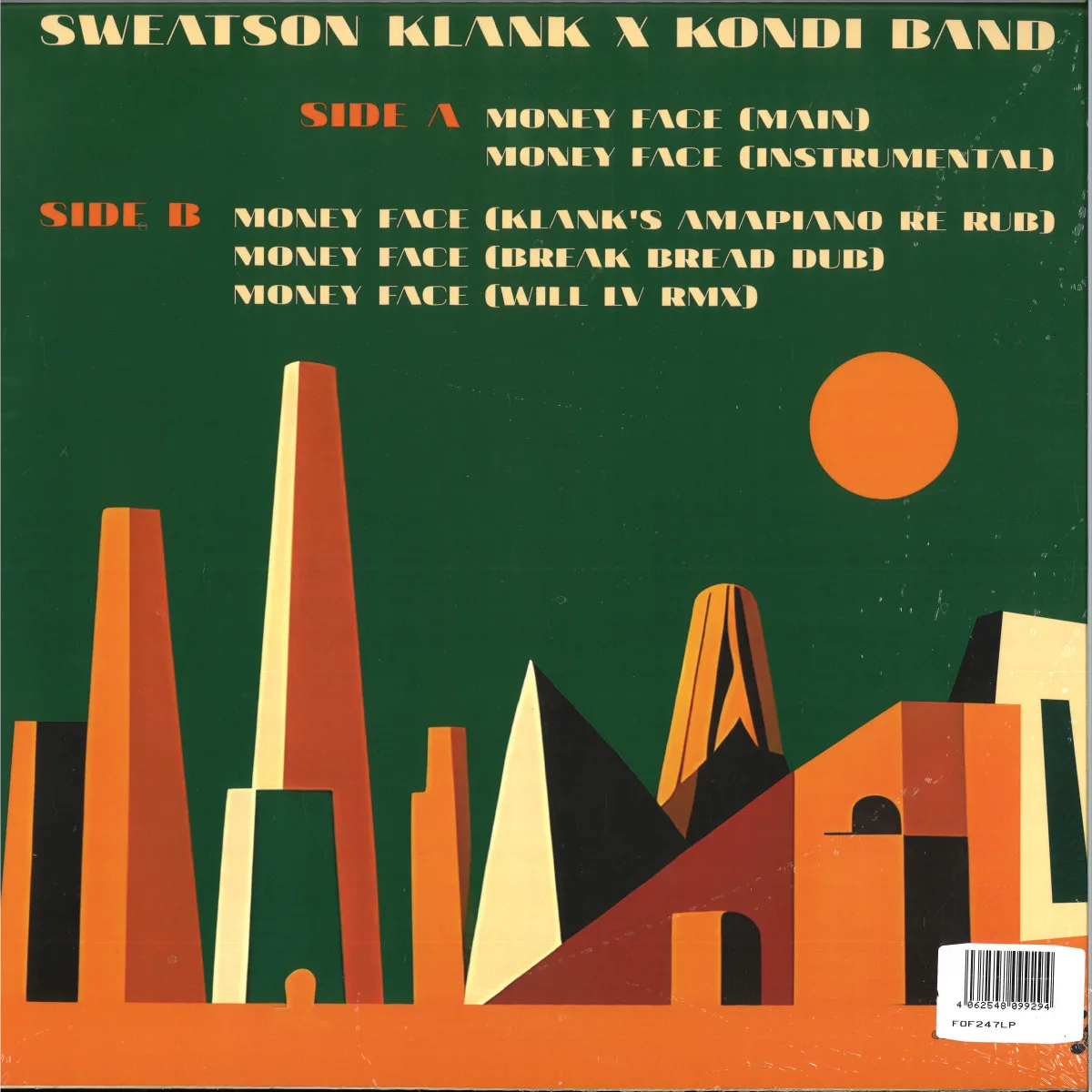 Обратная сторона обложки — Sweatson Klank,Kondi Band — MONEY FACE LP