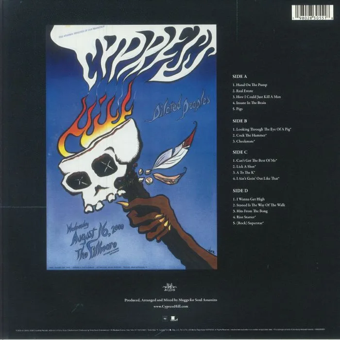 Back cover — CYPRESS HILL — Live At The Fillmore (Record Store Day RSD 2025)